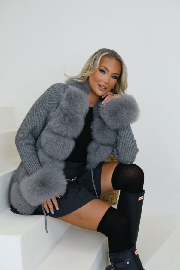Jolié Knit Cardigan - Grey