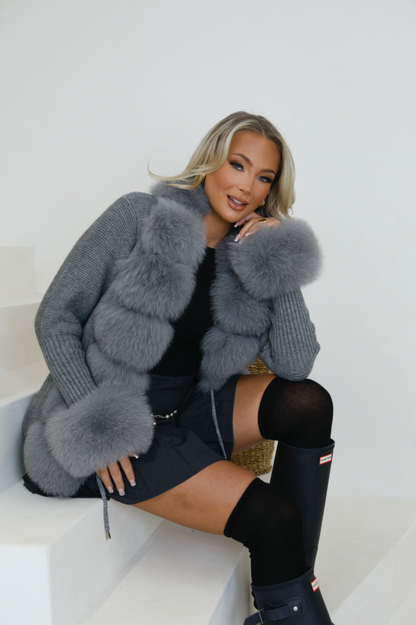 Jolié Knit Cardigan - Grey